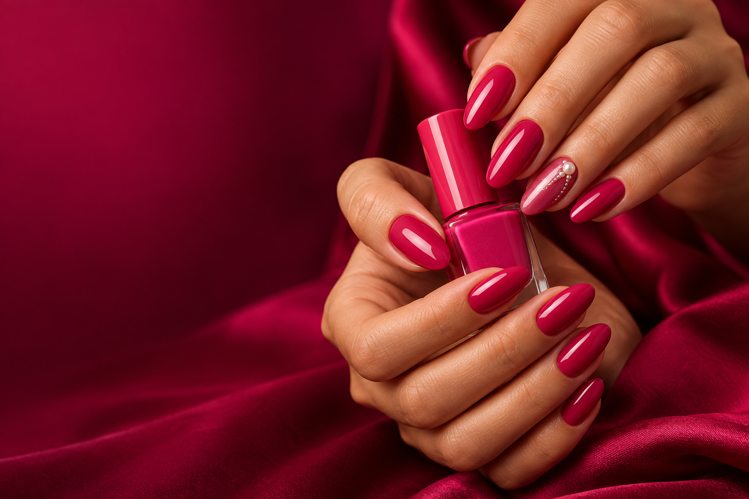 Exemplo de publicação com unhas rosas